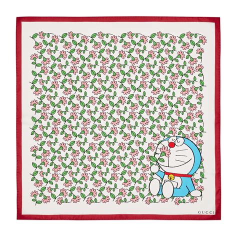 doraemon x gucci silk scarf|Doraemon x Gucci colors.